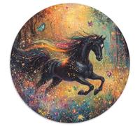 Pferd Adultos-Niños Rompecabezas Redondo 1000p Los animaless Haustiers Cute Circular Puzzle Niños: Impossible Regalos Habilidad Familiar 1000pcs (67.5x67.5cm)