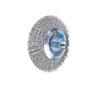 Pferd Cepillo de Alambre Cónico 115 millimeters, Ancho 10 millimeters, Alambre Sin Trenzar Inox 0,35, Rosca M14 x 2