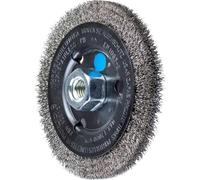 Pferd Cepillo de Alambre Redondo 125 millimeters, Ancho 12 millimeters, Alambre Sin Trenzar Inox 0,30, Rosca M14 x 2, para Uso en Amoladoras Angulares