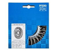 Pferd Cepillo de Alambre Redondo 125 millimeters, Ancho 12 millimeters, Alambre Trenzado Acero 0,50, Agujero 22,2 millimeters