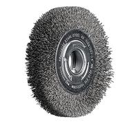 Pferd Cepillo de Alambre Redondo 150 millimeters, Ancho 25 millimeters, Alambre Sin Trenzar Acero 0,30, Incluye Juego de Adaptadores de Agujero Ak 32-2 (12,7-31,75 millimeters), Uso Universal