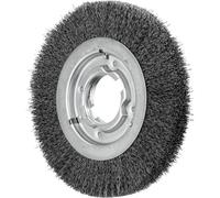 Pferd Cepillo de Alambre Redondo 200 millimeters, Ancho 25 millimeters, Alambre Sin Trenzar Acero 0,30, Incluye Juego de Adaptadores de Agujero Ak 32-2 (12,7-31,75 millimeters), Uso Industrial