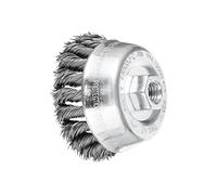 Pferd Cepillo de Alambre Vaso 80 millimeters, Ancho 20 millimeters, Alambre Trenzado Acero 0,50, Rosca M14 x 2