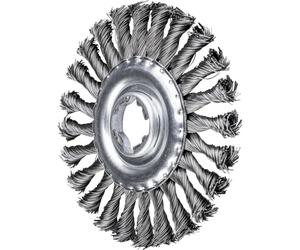 PFERD Cepillo redondo, 125 x 12 mm, trenzado, alambre de acero de 0,50 mm, X-LOCK (22,23 mm), 43303035 - para un cambio de herramientas rápido y cómodo