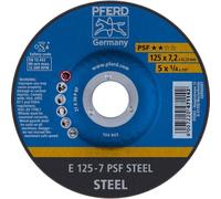 PFERD Disco de desbaste, 5 unidades, 125 x 7,2 x 22,23 mm, acodado, PSF STEEL | 69298071 para acero
