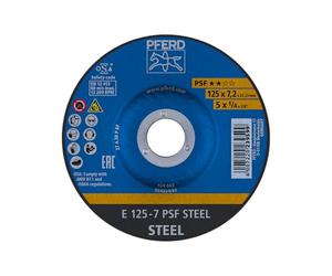 PFERD Disco de desbaste, 5 unidades, 125 x 7,2 x 22,23 mm, acodado, PSF STEEL | 69298071 para acero