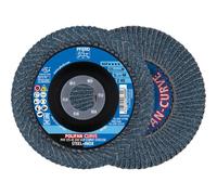 PFERD Disco de láminas Polifan Curve, 2 unidades, diámetro de 125 mm, ancho M (11 mm), Z40, SGP STEELOX | 69398197 para el mecanizado preciso de costuras de empalme