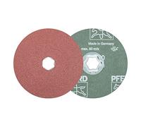 PFERD Discos de fibra 44498017 Combiclick, 10 unidades, corindón, diámetro de 125 mm, A60, para aplicaciones universales con amoladora angular, lijadora de fibra, tamaño de grano 60