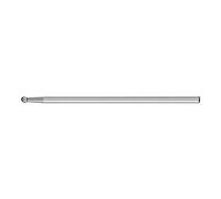 Pferd Fresa Metal Duro Esférica Mango Largo Kud (3 x 2 x 75 millimeters), Mango 3 x 73 millimeters, dentado: 3 Plus, para Puntos de Difícil Acceso