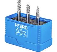 PFERD HM 21901406 - Juego de brocas de fresado (3 piezas, diámetro del eje 6 mm, diámetro de la broca de fresado de 6 mm, para uso versátil en los materiales más importantes)