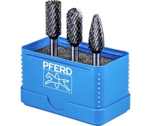 PFERD HM 21901415 - Juego de brocas de fresado (3 piezas, revestimiento HICOAT, diámetro del eje: 6 mm, diámetro de la broca de 12 mm, longitud dentada de 25 mm, 21901415)