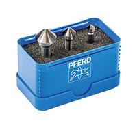 PFERD HSS-E Co5 25202155 - Juego de avellanadores cónicos/desbarbados (3 piezas, 90°, diámetro 6,3-16,5 mm, DIN 335 C, para avellanar tornillos de 90°)