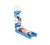 Pferd Juego Combiclick (19 Piezas) con Discos de Lija, Vellón y Fieltro 115 millimeters, Rosca M14, Incluye Plato de Apoyo y Pasta de Pulir