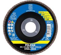 PFERD POLIFAN 69300937 Disco de láminas, 10 unidades, PFC 115 x 22,23 mm, cónico Z60 Start-Linie START STEELOX, para acero, acero inoxidable (INOX)