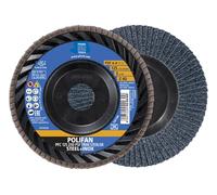 PFERD Polifan - Disco de corte para amoladora angular (125 mm, corindón de circonio Z40, PSF TRIM STEELOX para acero y acero inoxidable (INOX), forma PFC/B/T29, diámetro de 22,23 mm, diámetro de 22,23