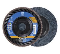 PFERD Polifan - Disco de corte para amoladora angular (125 mm, corindón de circonio Z60, PSF TRIM STEELOX para acero y acero inoxidable (INOX), forma PFC/B/T29, diámetro de 22,23 mm, diámetro de 22,23