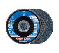PFERD Polifan Power 69398198 - Disco abanico PFC, 2 unidades, 125 x 22,23 mm, cónico, Z40, línea de rendimiento SG Steelox | para acero y acero inoxidable (INOX)