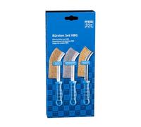 PFERD Juego de cepillos de mano HBG de 3 piezas, con 1 cepillo de mano con material de ribete, alambre de acero inoxidable y alambre de latón | Diámetro del alambre de alambre: 0,30 mm | 43900005