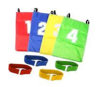 Pffiocix 4 bolsas de carreras para niños, suministros de fiesta de Pascua, tolvas de poliéster para juegos al aire libre y eventos, suministros de actividades de trabajo en equipo para niños