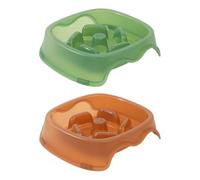 Pffiocix Alimentador lento para gatos que evita asfixia y vómitos, juego de 2 platos cuadrados para gatos