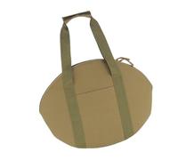 Pffiocix Bolsa de utensilios de cocina de camping con capas y diseño de múltiples bolsillos para equipo al aire libre, mango ergonómico, portadores de equipo de picnic, Khaki, ovalado