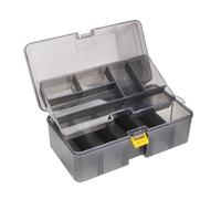 Pffiocix Caja de aparejos de pesca de doble capa Jigs Head Spinner Hook Baits Tool Case Accesorios de pesca Caja de almacenamiento de herramientas Durable Jig Head Spinner Hook Baits Tool Case