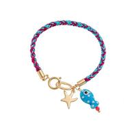 Pffiocix Colgante de cerámica con diseño de pez y estrella, cordón trenzado colorido, joyería ligera y unisex, accesorio de moda para deportes al aire libre, talla única, como se describe