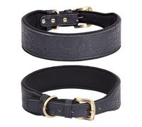 Pffiocix Collar ajustable para perros grandes, collar ancho de piel, para perros grandes, galgos italianos y mascotas