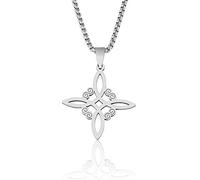 Pffiocix Collar de nudo celta, amuleto de nudo de bruja, cadena de clavícula, protección de símbolo de buena suerte, gargantilla para mujer, talla única, como se describe, como se describe