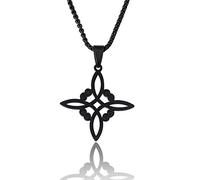 Pffiocix Collar de nudo celta, amuleto de nudo de bruja, cadena de clavícula, protección de símbolo de buena suerte, gargantilla para mujer, talla única, como se describe, como se describe