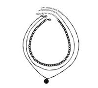 Pffiocix Collar de perlas de lentejuelas de metal multicapa para mujeres que buscan estilos oscuros únicos y a la moda