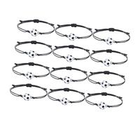 Pffiocix El juego de 12 piezas de recuerdos para fiestas deportivas incluye pulseras inspiradoras y un pequeño fútbol de aleación para recompensas de equipo, See product size drawing, Aleación