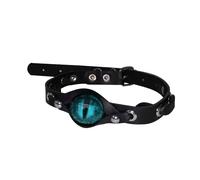 Pffiocix Gargantilla gótica punk con diseños de ojos de demonios, accesorio de moda para mujer, artesanía de piel sintética y resina