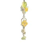 Pffiocix Llavero hecho a mano con diseño de campanas florales con cuentas para mujeres y niñas, elegante accesorio para teléfono, 15cm, Acrílico