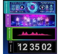 Pffiocix Panel táctil LCD de 8.8 pulgadas para carcasa de PC, pantalla secundaria con resolución de 1920 x 480 720P, luz modificable, 300 600 nits, información de reproducción en vivo, observación