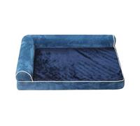 Pffiocix Sofá cama para mascotas para perros pequeños con doble reposacabezas, caja de huevos, espuma lavable, sofá cama antideslizante para perros