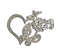 Pffiocix Troqueles de corte de flores y corazones para álbumes de recortes, plantilla de metal para tarjetas en relieve, álbum de fotos