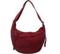 PFHFRJZLQ Bolso bandolera de nailon liso, moderno, con correa ajustable y múltiples bolsillos con cremallera, ideal para viajes y uso diario.