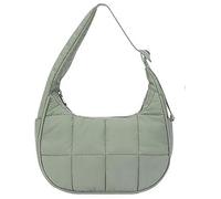 PFHFRJZLQ Bolso de mano de media luna con correa ajustable, elegante bolso de hombro de nailon para mujer, diseño acolchado para viajes, trabajo y ocio, verde