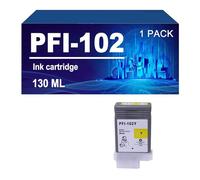 PFI-102 Cartuchos De Tinta Compatibles con Impresoras para Canon IPF500 IPF510 IPF600 IPF610 IPF700 IPF710 IPF650 655 750 755 Y 760,102Y-1 Pack