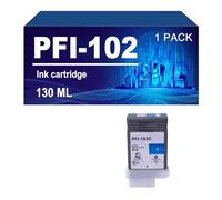 PFI-102 Cartuchos De Tinta Compatibles con Impresoras para Canon IPF500 IPF510 IPF600 IPF610 IPF700 IPF710 IPF650 655 750 755 Y 760,102C-1 Pack