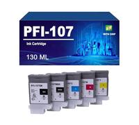 PFI-107 Cartucho De Tinta Compatible con Impresoras para Canon Pro IPF670, IPF680, IPF685, IPF770, IPF780 Y IPF785. Tinta De Alto Rendimiento,5 Colors-1 Set