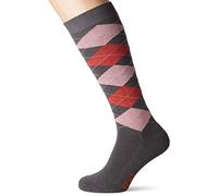 PFIFF 100322 Calcetín de equitación unisex, diseño a cuadros, talla 37, color gris, rosa y rojo