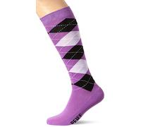 PFIFF 100322 Calcetín de equitación unisex, diseño de cuadros, talla 40, color morado, negro y lila