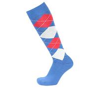 PFIFF 100322 - Calcetín de equitación unisex (talla 40), diseño de cuadros, color azul, blanco y rojo