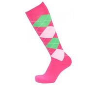 PFIFF 100322 - Calcetines de equitación unisex (talla 34), diseño de cuadros, color rosa y verde
