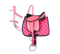 Pfiff 102291 Juego completo de sillín para Shetty y caballos de madera/peluche, color rosa