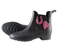 PFIFF 102663 Lucky - Botines de goma impermeables para niños, color negro, 30-35, Negro, 33 EU