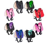 PFIFF 103106 Juego Completo de Silla de Montar para shettys o Caballos de Madera, sillín para niños, Verde