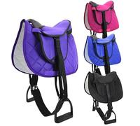 PFIFF 103120 Pro - Juego de sillines para Caballo de Juego o de Madera, Juego Completo para niños, Silla de Juego, Color Rosa